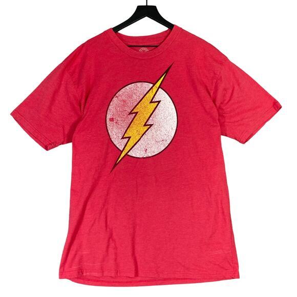 DC Comics Men's 2XL 2XLT Tall The Flash‎ Distressed Logo Red Graphic T-Shirt - Picture 1 of 7